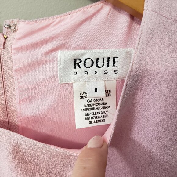 Rouie Vintage Sheath Dress Baby Pink Sz 6 - Picture 3 of 7